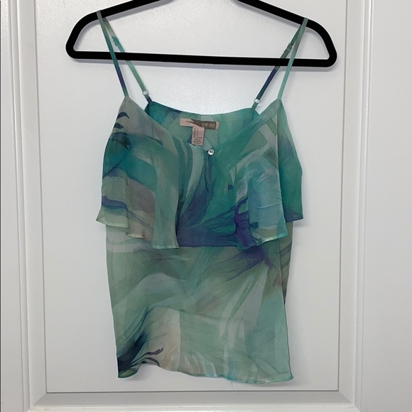 Forever 21 Tops - Sheer Flounce Floral Watercolor Cami NWOT